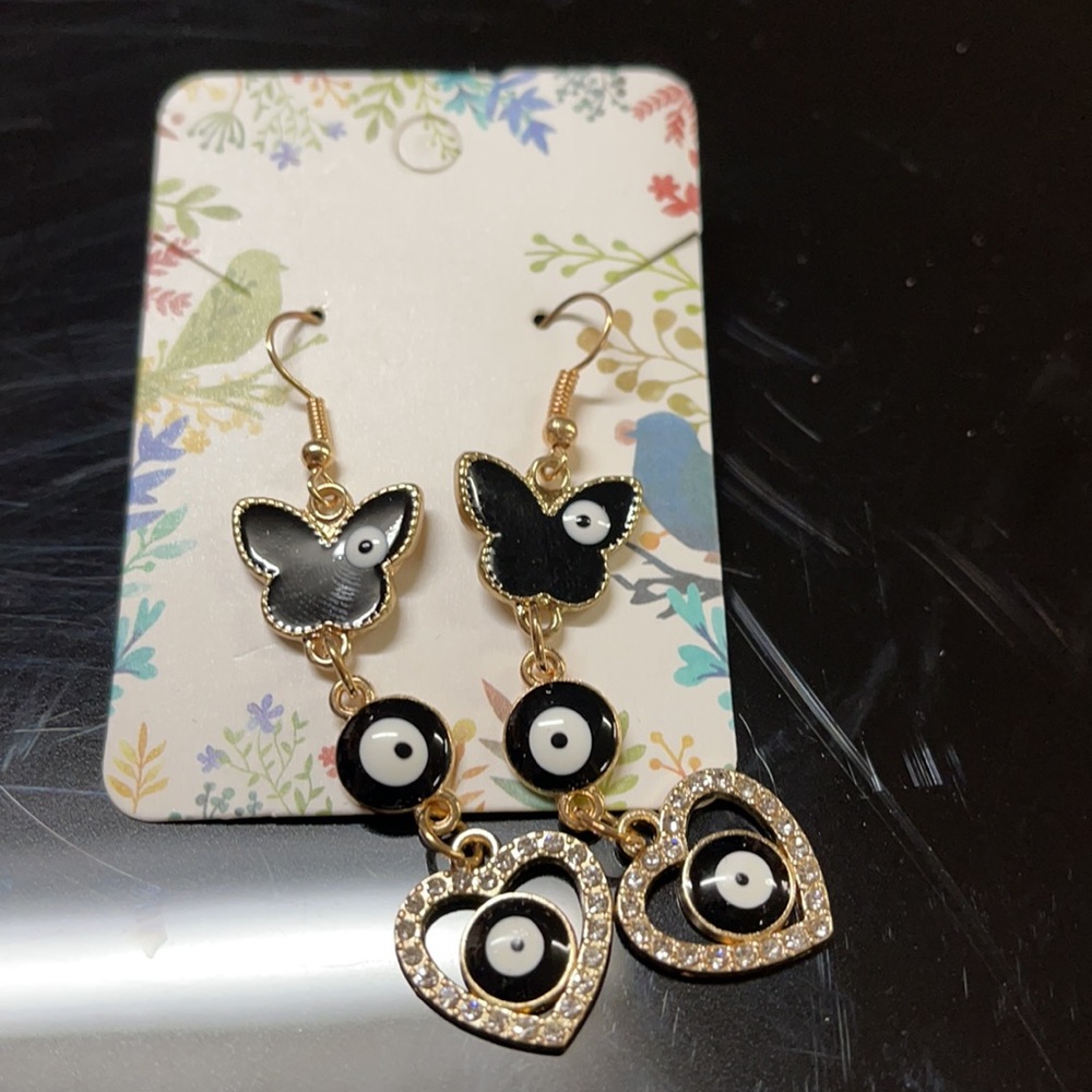 Black Butterflies & Love Earrings